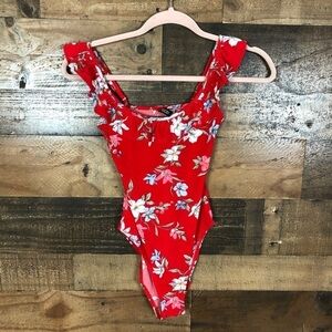 Divided‎ floral one piece